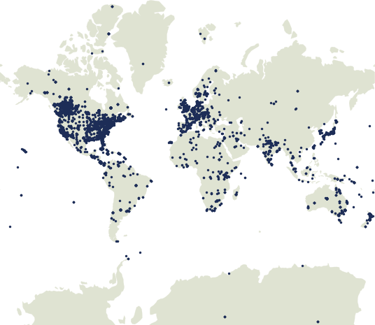 Map of UAMH strain locations